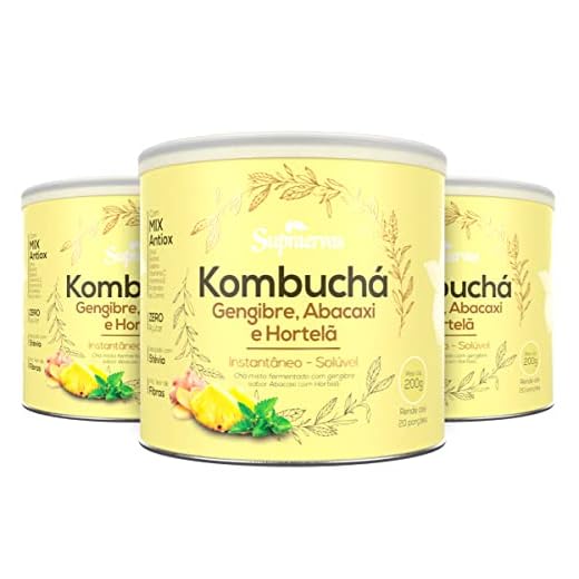 kit 3 Kombuchá Gengibre, Abacaxi e Hortelã Supra Ervas