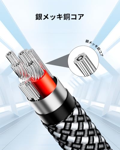 RIKSOIN USB-C to 3.5mm イヤホン変換アダプター 銀メッキ銅芯 USB-Cイヤホンジャック変換アダプター DAC搭載 ナイロン編み高耐久ケーブル イヤホン/ヘッドホン/マイク/スマートフォン/タブレット対応 音量調節機能付き 【iPhone 17/16 Pro/15 Pro Max/15 Plus/iPad/Mac/Android対応】