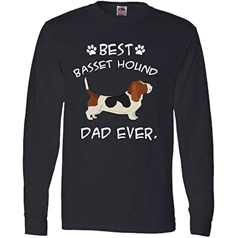 Charming Diva Boutique Best Basset Hound DAD Ever Long Sleeve Tee for Men Black Cover