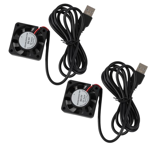 2 Piezas Mini Ventiladores de Refrigeración Silenciosos USB 40x40x10 mm DC 5V con Cables, Ventilador USB Pequeño, Ventilador 4010 Brushless, para Impresoras 3D u Otros