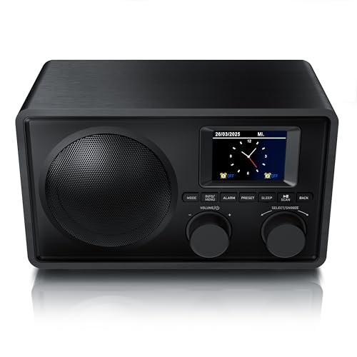 CSL - DAB+ Radio mit TFT Display - Bluetooth DAB Plus Radiowecker – DAB DAB+ FM-Radio – 40 Speicherplätze – Automatischer und manueller...