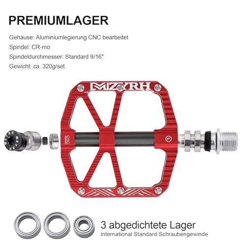 MZYRH MTB Mountain Bike Pedals with Reflectors - Image 3