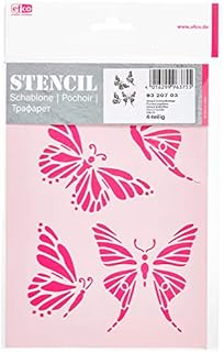 Efco 9320703 Stencil Butterflies / 4 Designs DIN A 5, 21 x 15 x 1 cm