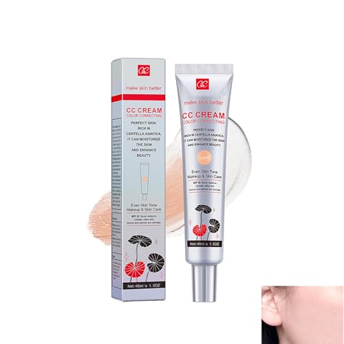 Crema Cc MultipropóSito,Crema CC que Cambia de Color,Crema CC ligera para Color Correcting,Base Hidratante 2 en 1 para Cuidado de la Piel y Maquillaje,Mejora la Textura