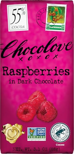 Chocolove Xoxo Raspberries In Dark Chocolate Bar -- 3.1...