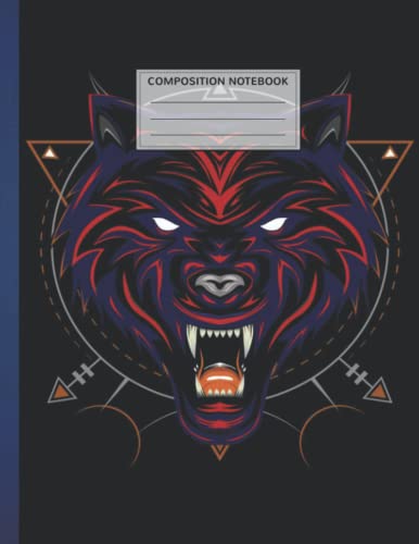 Composition Notebook : Coyote Wolf Wide Ruled Cute Book for Girls, Boys, School, Students and Teachers For Kids kindergarten, school, Students 8.5x11 inches, 110 Pages - WO340