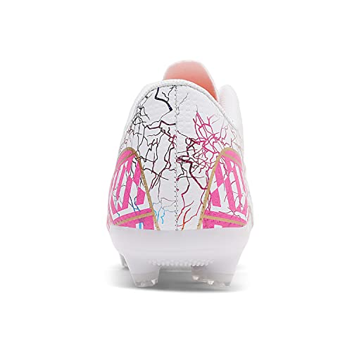 Haloteam Soccer Shoes Men's Cleats Professional Training Turf Tf/Ag Outdoor Indoor Football Boots Sneaker,White,10 Us #TOP1