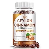 Nature's live Ceylon Cinnamon Supplement with MCT Oil, 1200mg Max Strength per Serving, Energy & Metabolism Support for Men & Women, Antioxidant and Sugar Monitor Support, Non-GMO, 150 Softgels