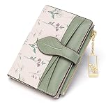 CHAOFANXI Small Purses for Women, Women Wallets Soft Leather RFID Blocking Bifold, Ladies Wallets Card Holder with Zipper Pocket and Multiple Card Slots, Green