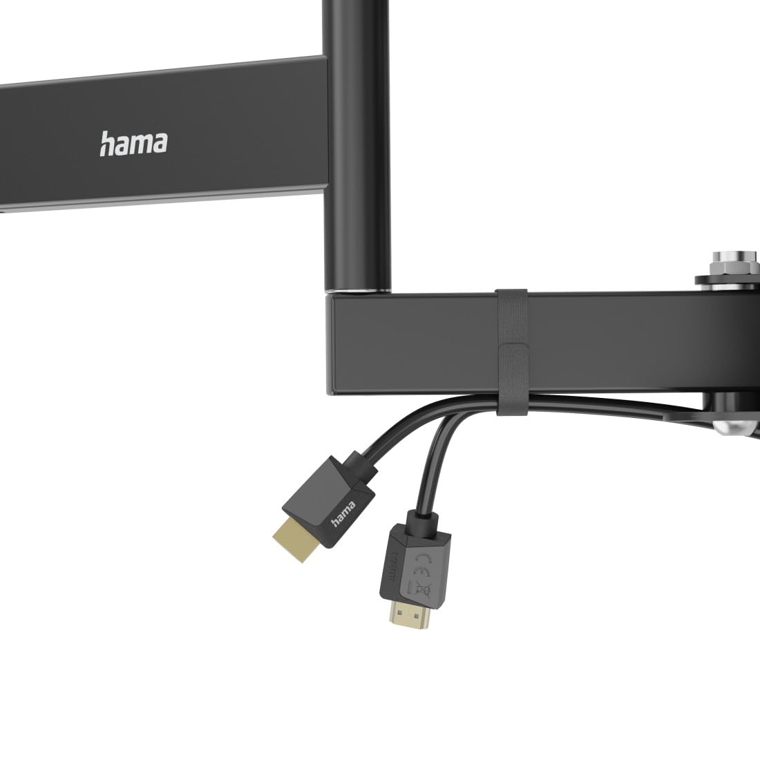 Hama TV Wandhalterung Schwenkbar & Neigbar 32–75 Zoll (81–191 cm) – Vollbeweglich, Ausziehbar, VESA 400x400 – Fernseher Wandhalterung mit Montagezubehör, Wasserwaage & Fischer Dübel