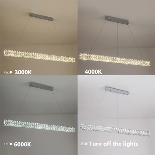 Lustre en cristal LED à intensité variable pour salon moderne - 6