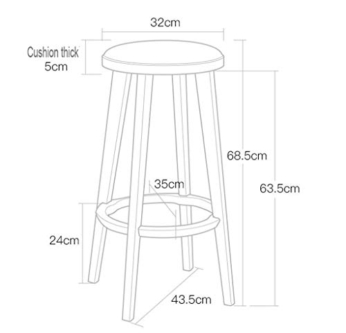 Chaise de barre minimaliste tabouret de bar bois compact pour restaurant - 3
