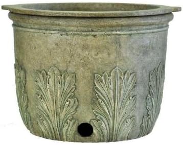 22 in. Round Granite Cast Stone Hose Pot and Planter