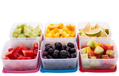 Image of Signoraware Freezer Fresh BPA Free Plastic Small Container | Airtight & Leakproof | Stackable & Durable | Freezer & Microwave Safe | Ideal for Leftover & Snacks (500ml x 6 | Set of 6 | Multicolour)
