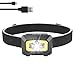 Rechargeable COB Headlamp, 500 Lumens White LED Head Lamp Flashlight with Red Light, Motion Sensor Brightest Headlights Best for Kids, Running, Hiking, Lightweight, Waterproof, Adjustable Headband