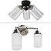 3 packs Screw fixed Glass Shade replacement, Bubble Glass shade covers with lip clear cylinder Seeded for Ceiling Fan light lamp pendant bathroom fixture 1