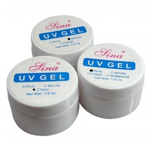 3PC UV gel nail Ongles builder tool clear pink white