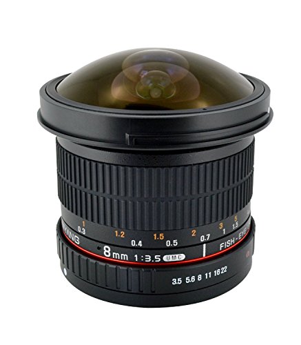 Amazon | Samyang 8mm f/3.5 HD 魚眼レンズ 取り外し可能なフード付き