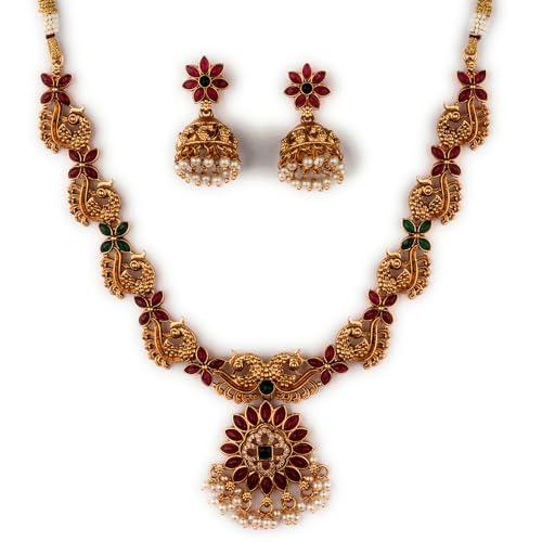 Image of Sasitrends Classic Matte Gold Plated Necklace Set
