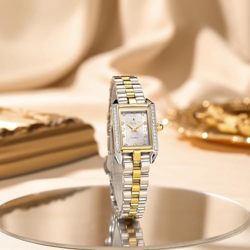 Image of London Fog Gresham Collection Watch for Women with Rectangular Dial, Crystal Hour Markers, Quartz Movement, Stainless Steel Strap and Water Resistant - LFW20002