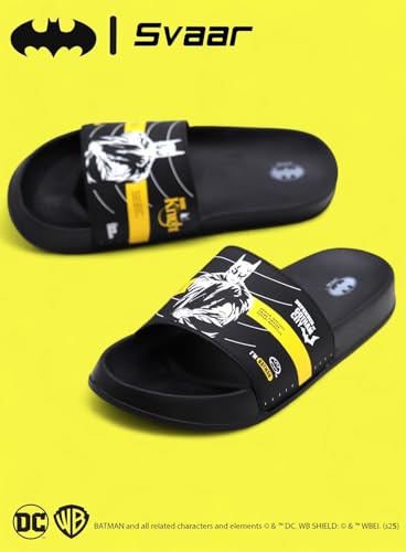 Image of SVAAR Authentic Batman Gotham City Men's Ultra Soft Sliders /Slippers for Men with Soft Cushion | Everyday Flip Flops for Gents /Boys