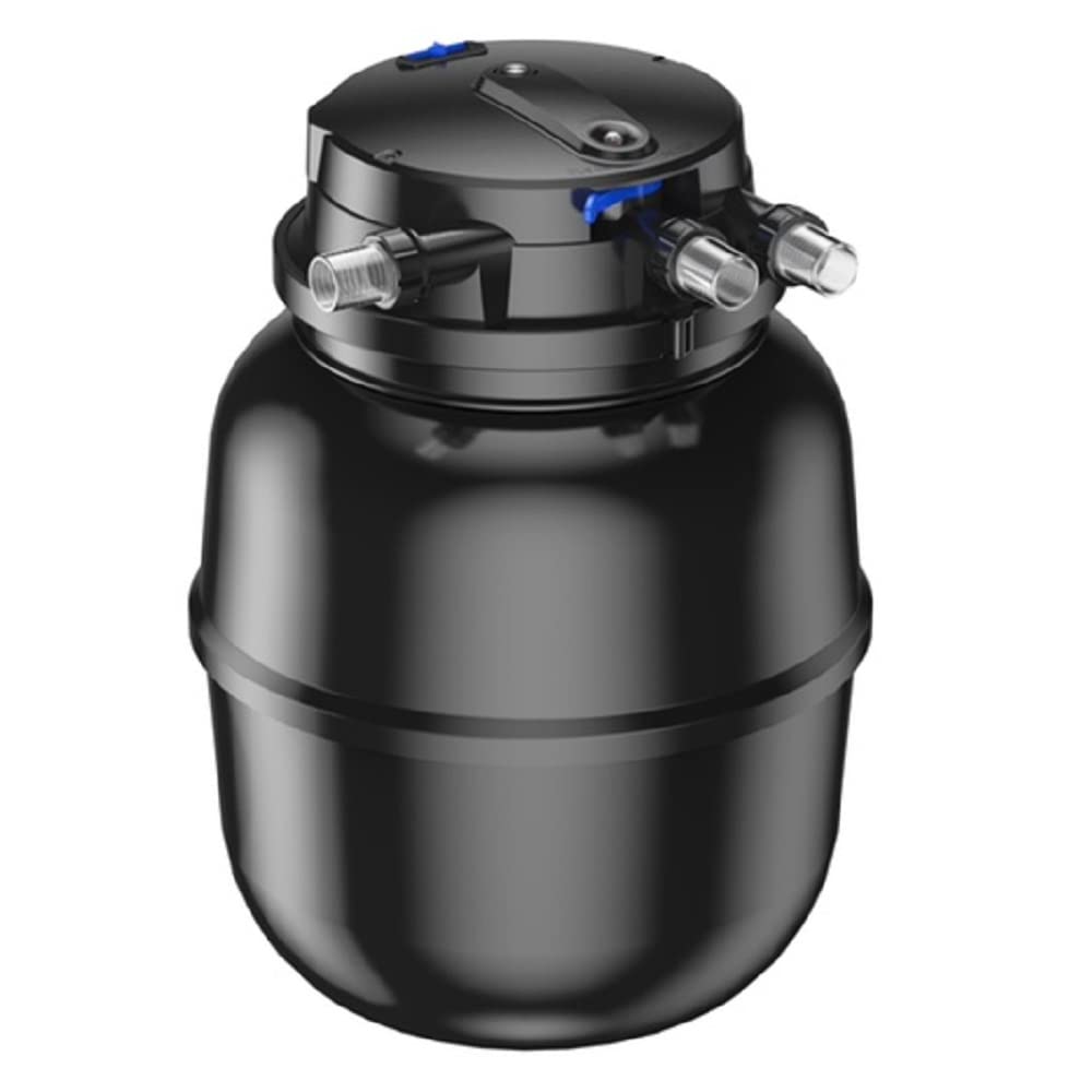 AquaOne Filtro de estanque a presión CPU-50000 I para estanques de hasta 80.000 litros, filtro de estanque orgánico incluye clarificador UVC de 55 W con limpieza automática e interruptor de tiempo