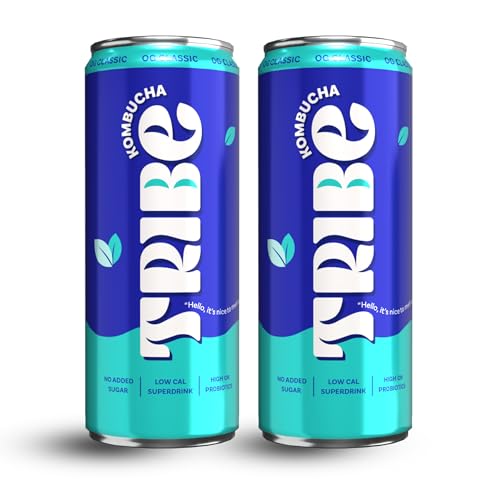 Image of Tribe Kombucha Probiotic Super Drink | Supports Gut Health | Gluten-Free | Naturally Fermented | Super Refreshing | Gut Friendly | Improves Blood Sugar | Antioxidant and Hydration | No Added Sugar |250 ML X 2 (OG CLASSIC)