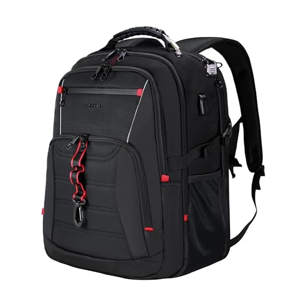 KROSER Travel Laptop Backpack 18.4 inch XXXL Computer Backpack Stylish College Backpack with RFID Pockets USB Charging Port REFLECTIVE STRIPS Water-Repellent Day pack for Business/Men