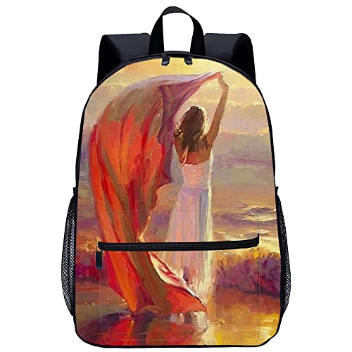 Waniyin Cartable de mode Fille de plage Sac à dos de mode Sac à dos personnalisé pour enfants de mode (45x30x15cm) Sac à dos imprimé en 3D Cover