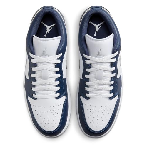 Jordan Mens 1 Low White/Wolf Grey-Midnight Navy 553558-141 11.53