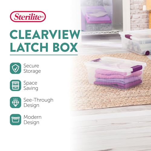 Sterilite 12-Pack ClearView Latch Box, Stackable Organizer Bins with Lids, 15 Quart - Clear Plastic Organization Containers for Closet, Bedroom, Shelving Units and Home or Office Storage by Sterilite - Image 2