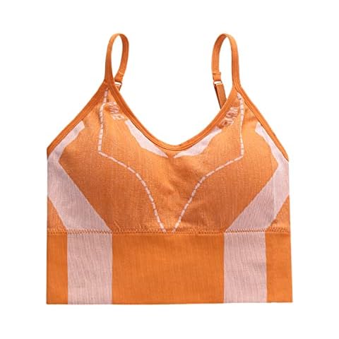 Sexy Lingerie Womens Sports Bra Wirefree Padded Support Yoga Bras Running Workout Tank Tops Adult Costumes for Women Corset Orange Cover