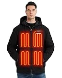 Venustas 12V Men's Dual-Control Heated Canvas Jacket with Battery, Winter Heated Work Jacket, Electirc Heated Hoodie Jacket