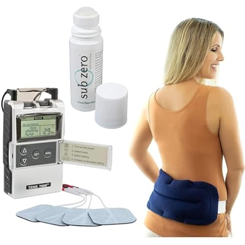 TENS 7000 Back Pain Relief Kit, Includes TENS Unit Muscle Stimulator, Sub Zero Pain Relief Gel, Bed Buddy Back Pain Relief Microwave Heating Pad Cover