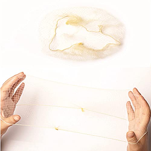 Hair Net 100Pcs 20Inch Packed Individually High Elastic Nylon Edge Invisible Hair Nets for Women Buns Food Service Dancer Cooking Wigs(Blonde)
