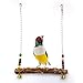 Houdao Juguetes Agapornis Accesorios Pajaros,Madera Natural con Campanas y Cuentas de Colores Juguetes Loro para Pajaros,Canarios,Periquitos, Gallos, Gallinas, Entrenamiento y Juegos