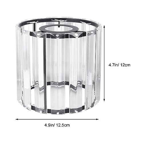 Image of DOITOOL 2pcs Crystal Lampshade Glass Lamp Shade Globe Ceiling Light Cylinder Lamp Shade Barrel s Glass Replacement Wall Light Shades Cover Iron Art Lampshade