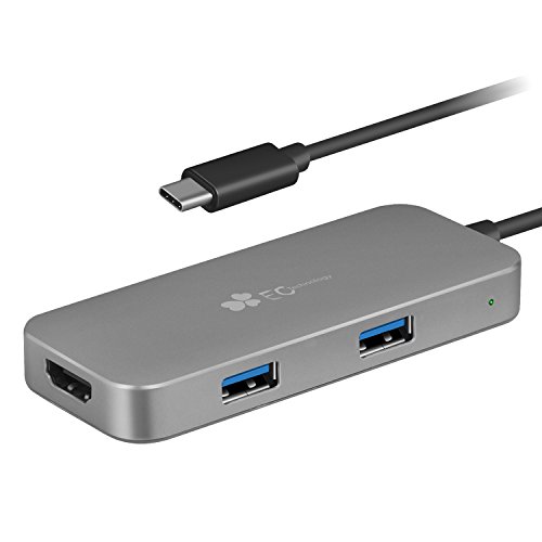 EC TECHNOLOGY Hub USB Type-C avec 2 Ports USB3.0 et Slot HDMI supporte Le Transfert à 5Gbps,Puissance de Charge avec câble de 15 cm pour Les périphérique de Type-C