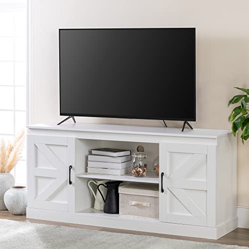 Zinus Wade TV Schrank - TV Schrank 147x67x40 cm - Möbel mit Aufbewahrungsschrank - Weiß
