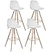 IDMarket - Lot de 4 tabourets de Bar SARA Blanc