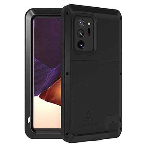 LOVE MEI for Samsung Galaxy Note 20 Ultra Case,Heavy Duty Outdoor Shockproof Dustproof Hybrid Aluminum Metal Robust Military Bumper Protective Cover for Samsung Galaxy Note 20 Ultra (6.9 inch) (Black) Cover