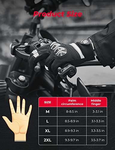 Kemimoto Motorcycle Gloves, Motorcycle Gloves For Men, Touchscreen Riding Gloves With Hard Knuckle For Motorcycles, Dirt Bike, Atv, Utv, Motorcross Gloves, M, Sl #TOP5