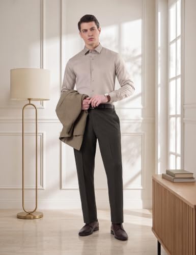 Image of Symbol Premium Men's Slim Fit Satin Formal /Dress Shirt | 100% Cotton | Soft & Lustrous Finish | Available in Plus Sizes