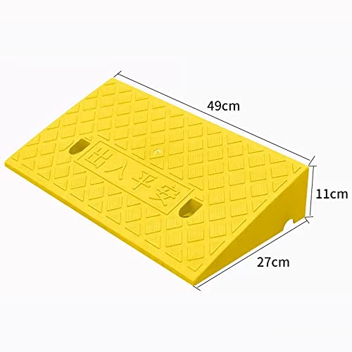 Rampas portátiles FREAZE para entrada de coches y motocicletas, antideslizante, altura 11 cm, tamaño 49 x 27 x 11 cm, color amarillo miniatura 6