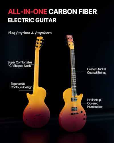 Image of Enya Electric Guitar Nova Go Sonic Smart Electric Carbon Fiber Guitarra with 10W Wireless Speaker, Onboard Presets, All-in-One Portable Rig for Street Performers & Home Studios, 2-Year Warranty