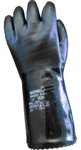 SHOWA 660ESD Full PVC Coated Static and Chemical Resistant Safety Glove with Cotton Liner, 12