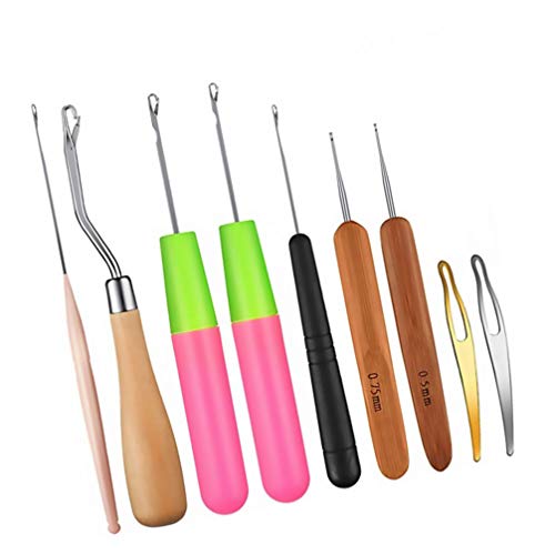HEALLILY 9Pcs Dreadlock Conjunto de Ferramentas Trava Gancho Trava Dreadlocks Ferramenta Agulha de C