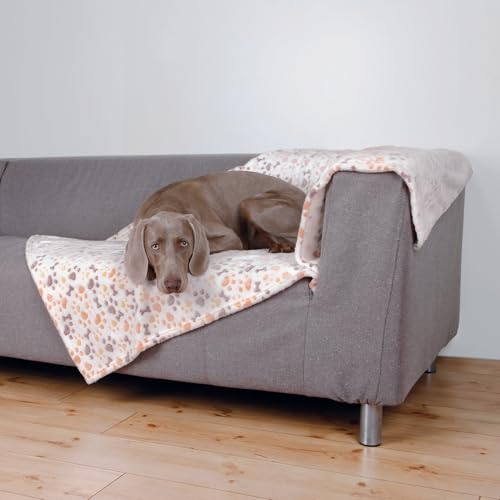 TRIXIE Hunde-Decke Lingo - 150 x 100 cm - Softfleece - für Allergiker geeignet - weiß/beige - 37179