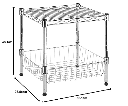 Panier organiseur réglable et étagère empilable en métal pour optimiser l'espace