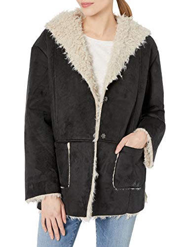 Jack by BB Dakota Women's Faux Suede and Fur Jacket, Black, Extra Small
